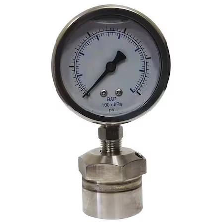 Kodiak Controls Kc301l25600/Dsm3511 Pressure Gauge With Diaphragm Seal, 0 To