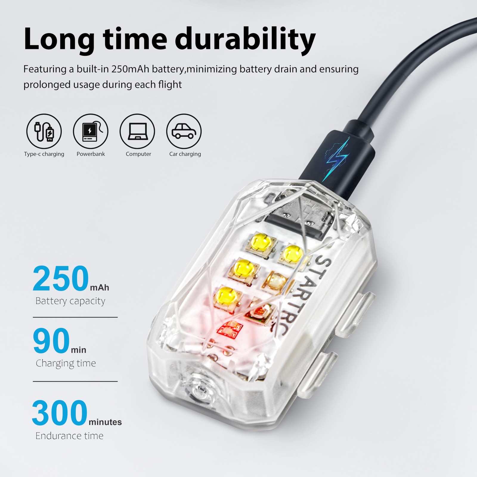 Drone Strobe Light Compatible with DJI Neo Mini 5 Pro 4 Pro Avata 2 Air 3S 2PC