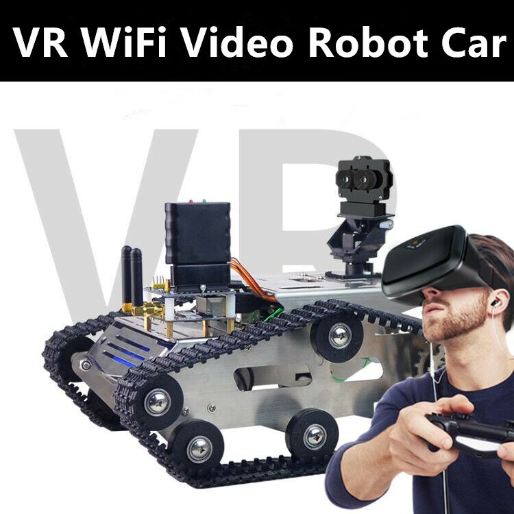 WiFi Video RC Car with 3D CCD Camera VR Video Tank Car Robot+VR Box+Controller