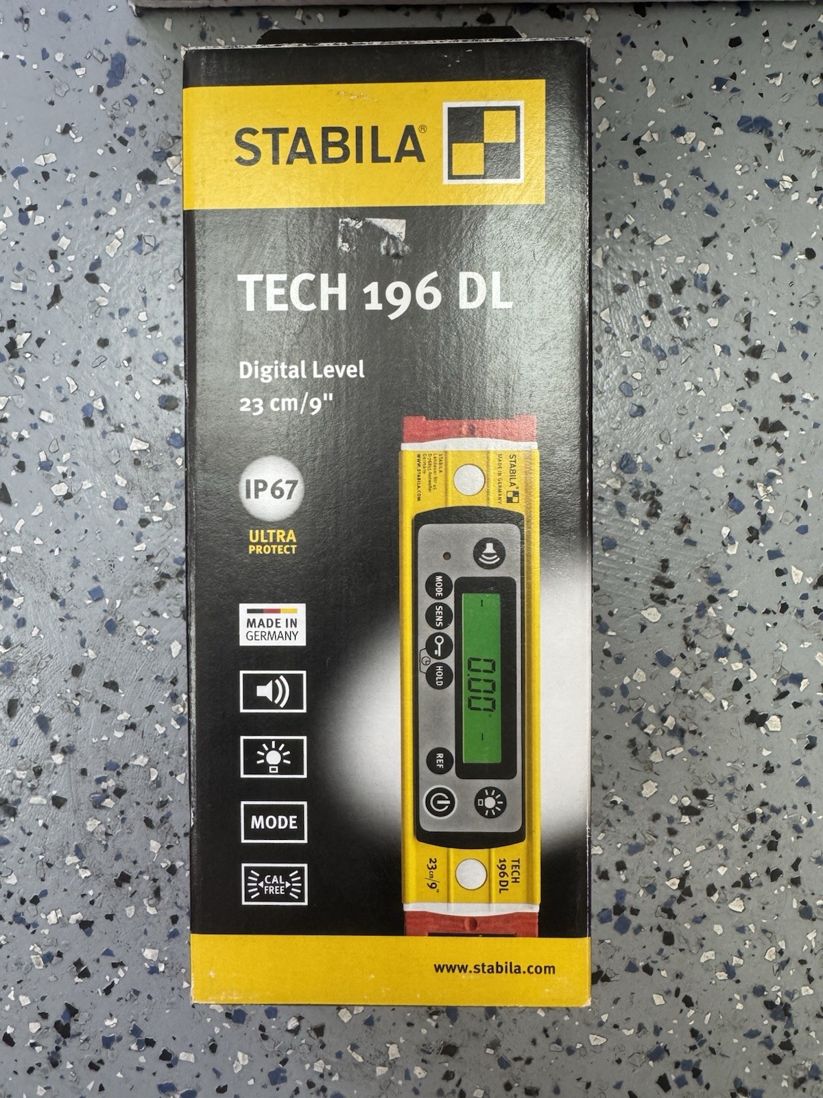 STABILA TECH LEVEL 196 Digital Spirit Level, 9 Inch, Cat. Number 39509