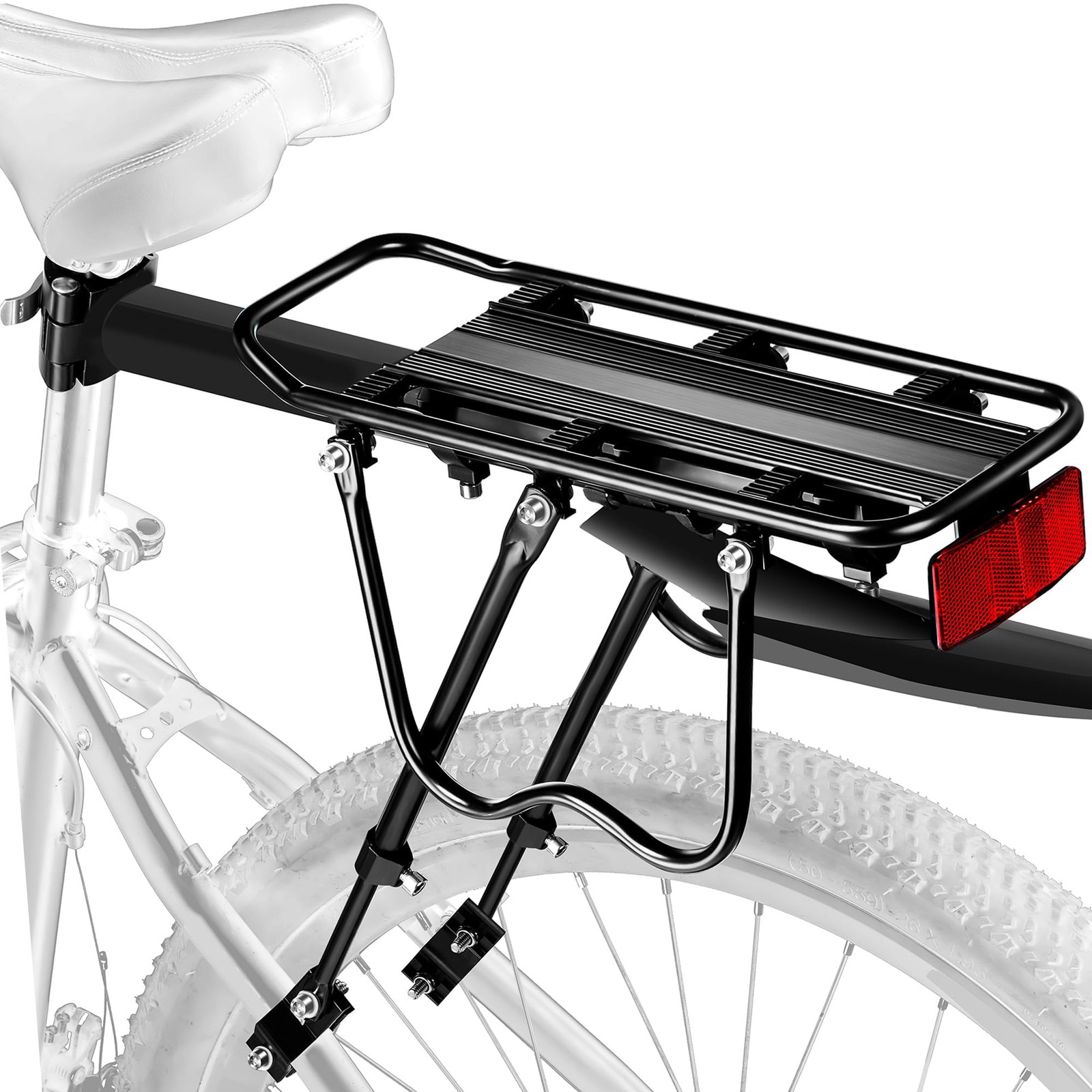 Bike Rack 115lb Capacity Cargo Rack w/Fender Reflective Quick Release