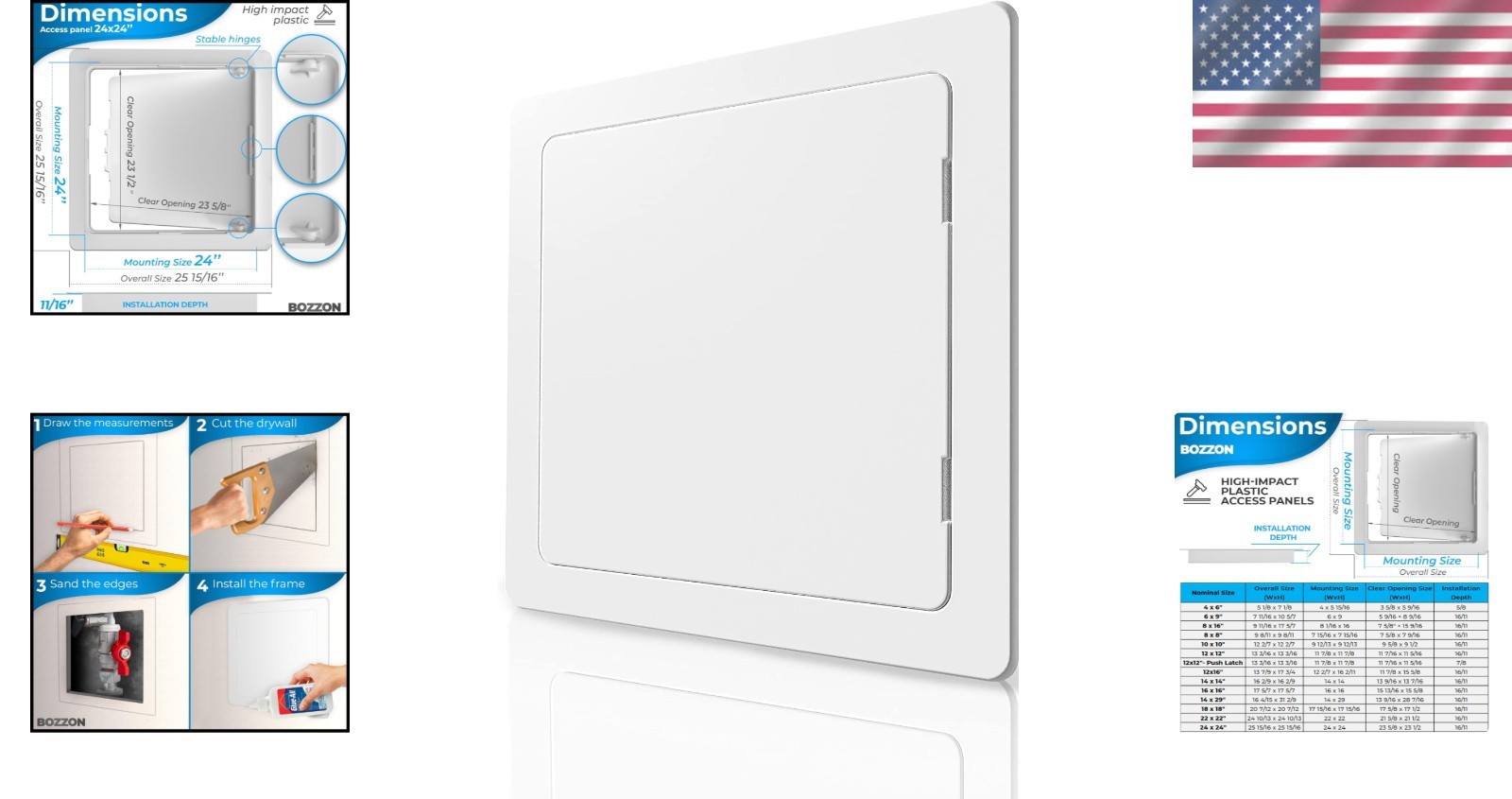 Durable White Door for Plumbing - 24x24 Access Panel