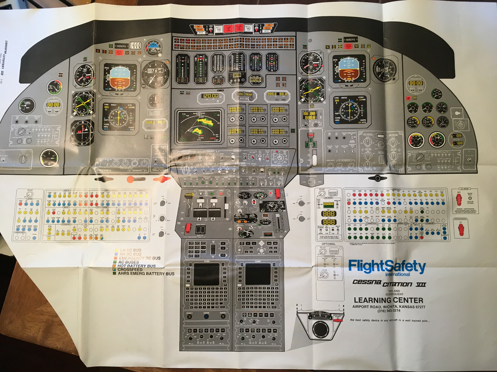 FlightSafety Citation VII Instrument Panel Poster