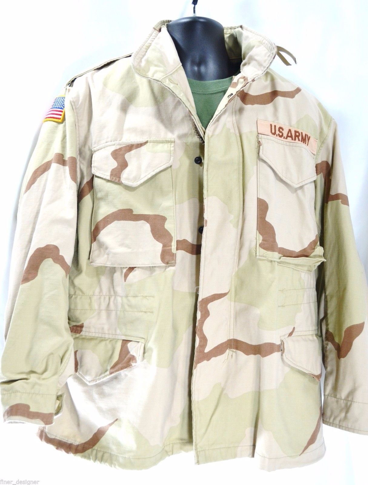 US Army Mens Military VTG Coat Cold Weather Size MS Med short Desert Camouflage