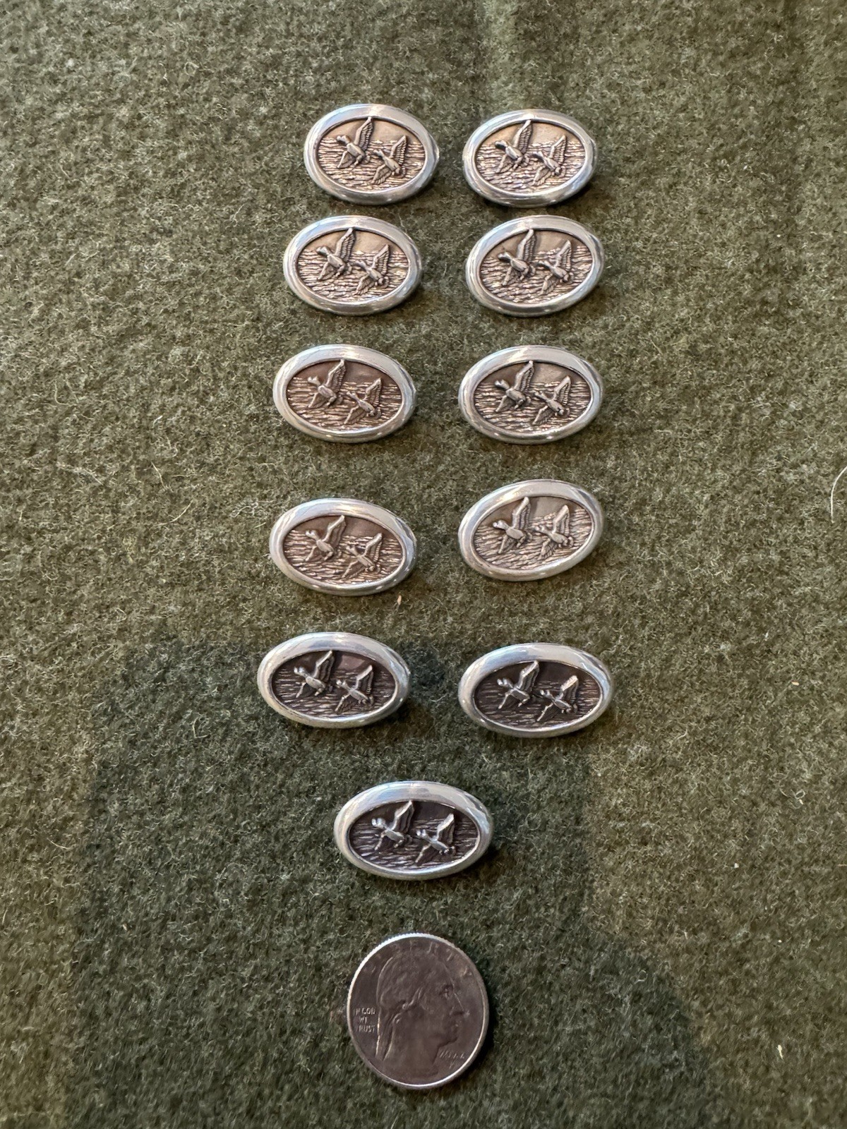 (11) Tandy Leather Duck Belt Conchos Rivet Backs Duck Hunting Duck Camo