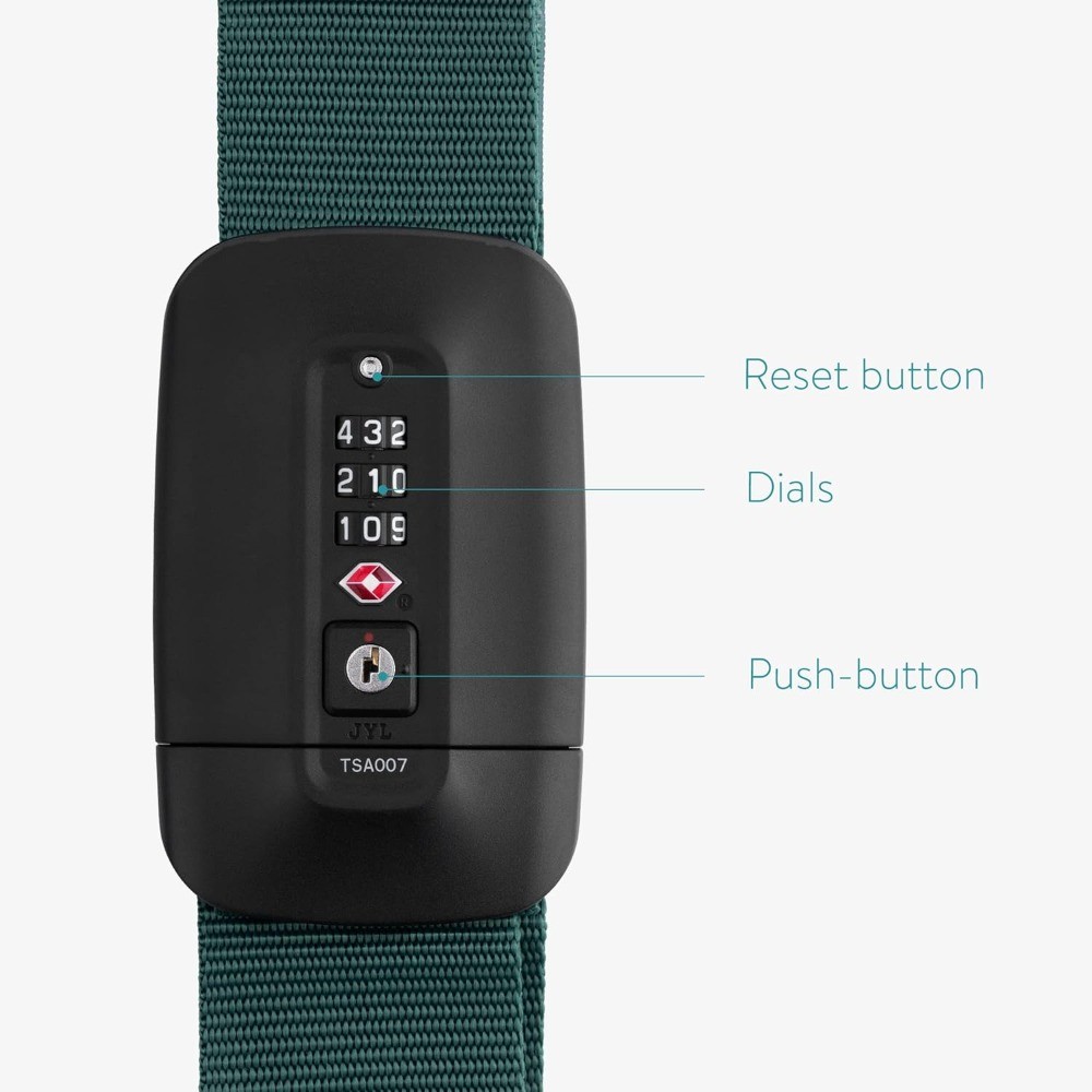 Navaris TSA Luggage Strap - Secure Adjustable Strap with Combination Lock