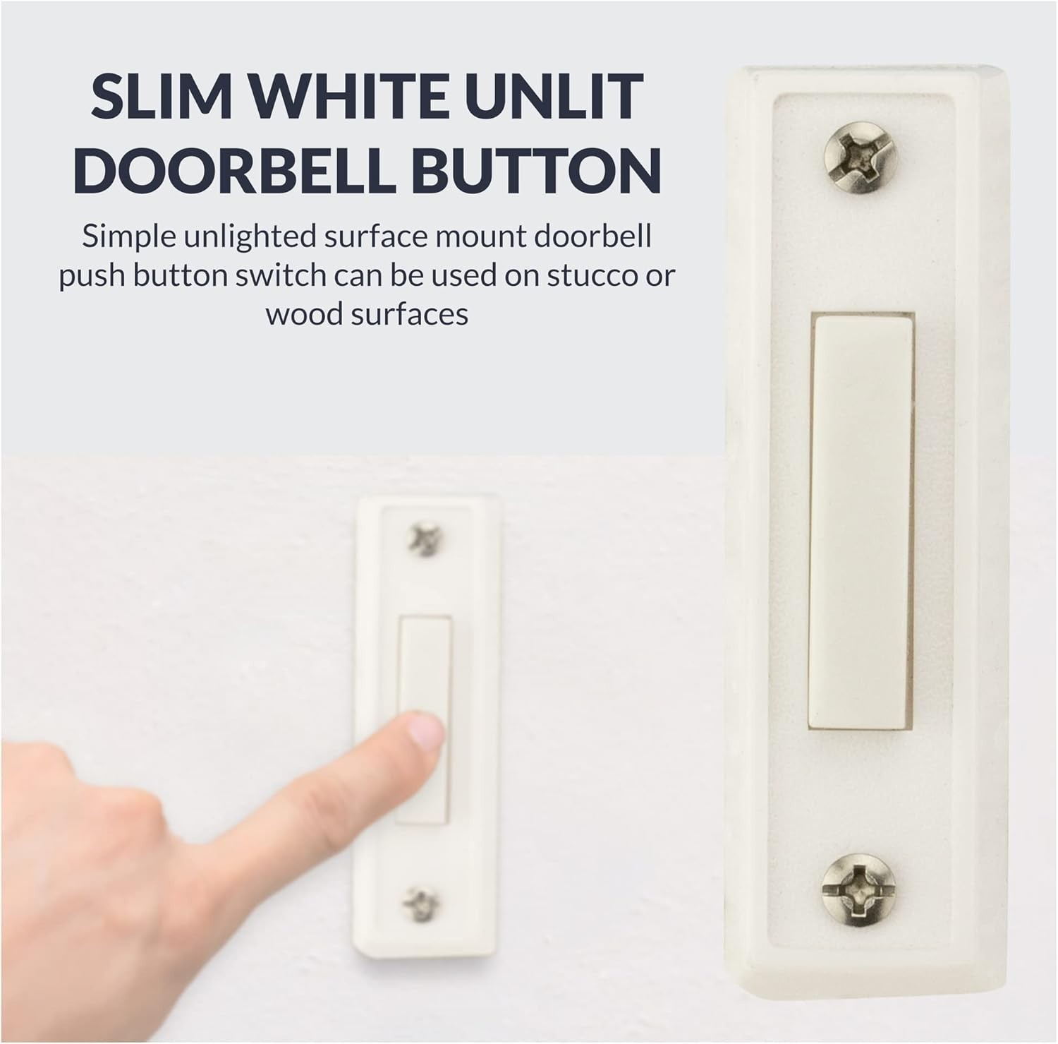 Versatile Unlighted Doorbell Switch - 2.75 Inch Durable Plastic Construction