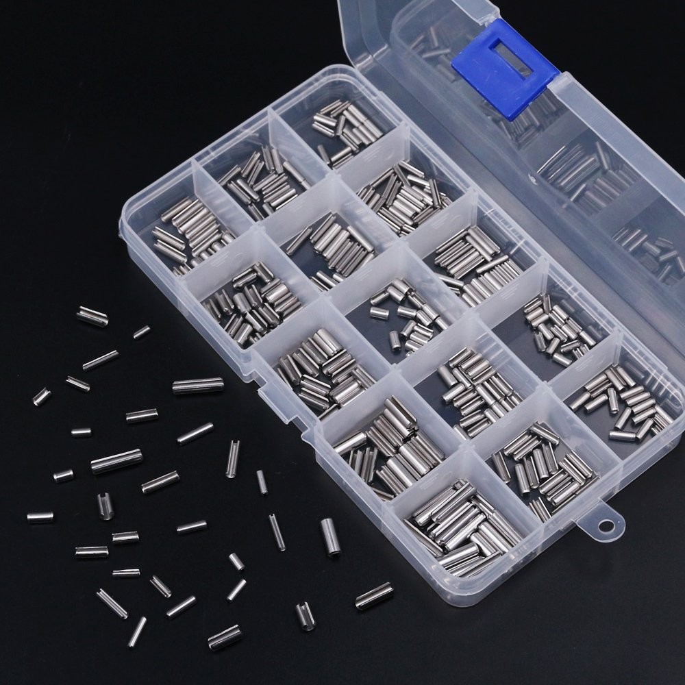 Glarks 180Pcs M2 M2.5 M3 M4 Slotted Spring Pin Assortment Kit, Split Spring...