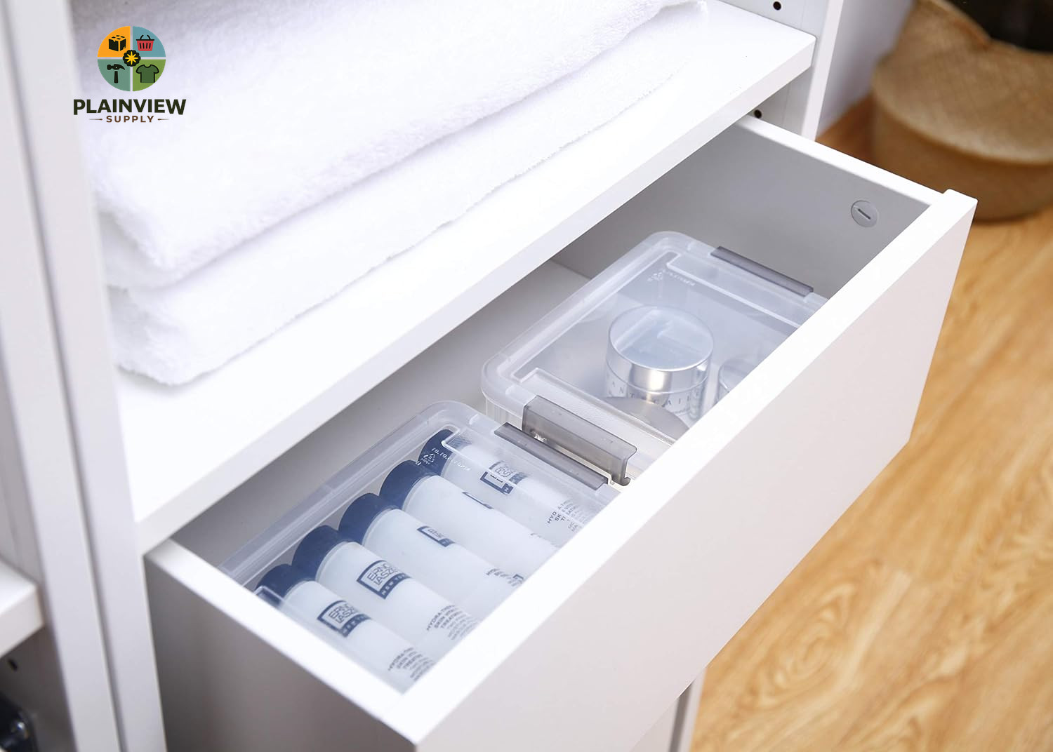 1.3 QT 10 Pack Small Storage Bins Plastic Storage Container Stackable Box with L