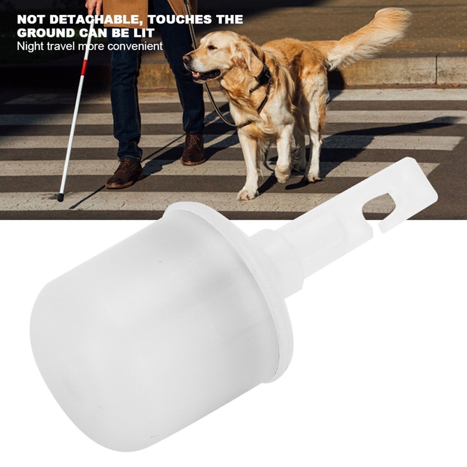 Electric Cane Tip with Light Replacement Accessory for Blind Walking Cane