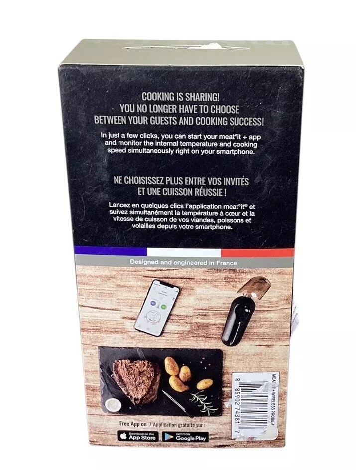 Mastrad Meat It Plus Meat Thermometer - Black NEW