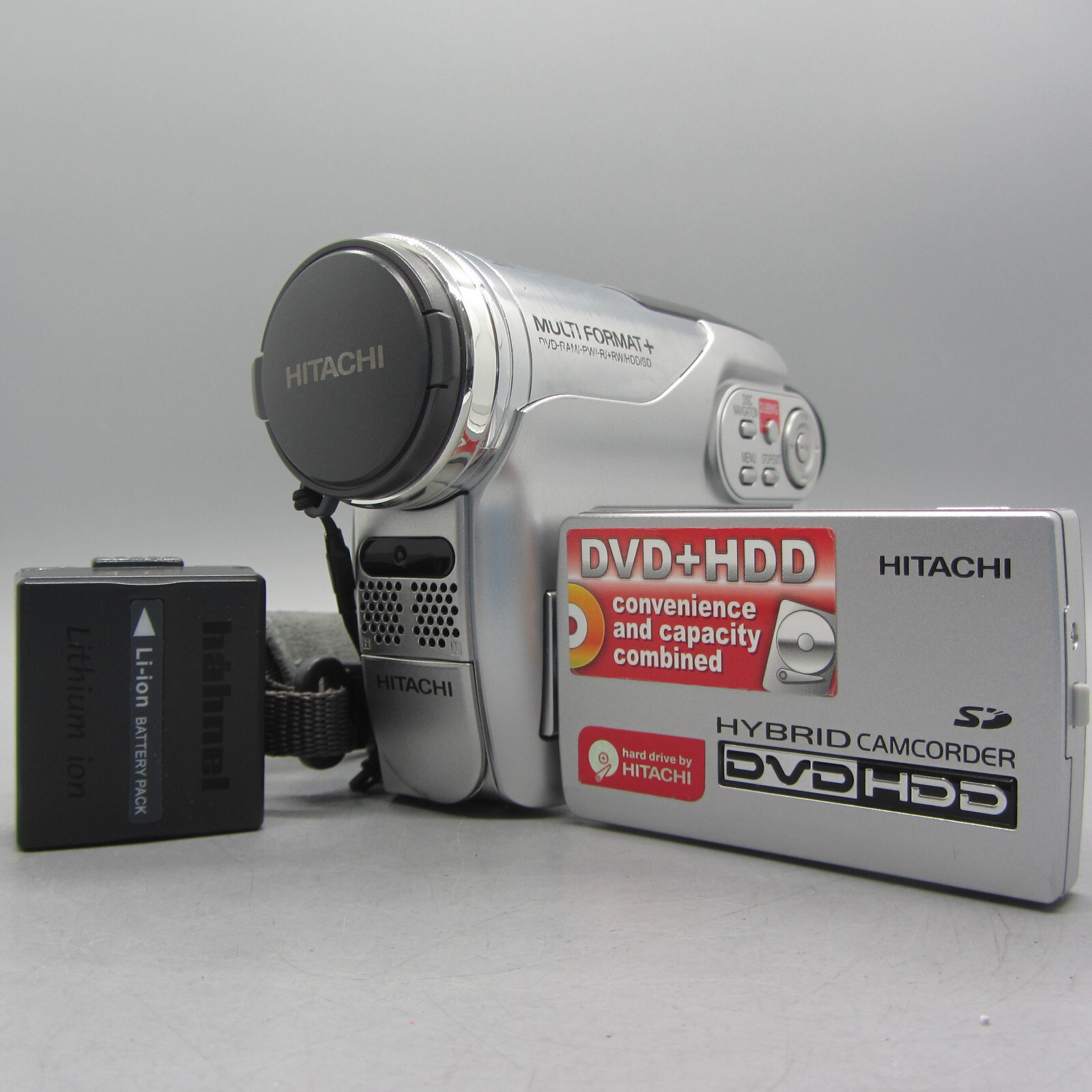 Hitachi DVDCAM DZ-HS300E Handheld Mini DVD Camcorder Silver Tested