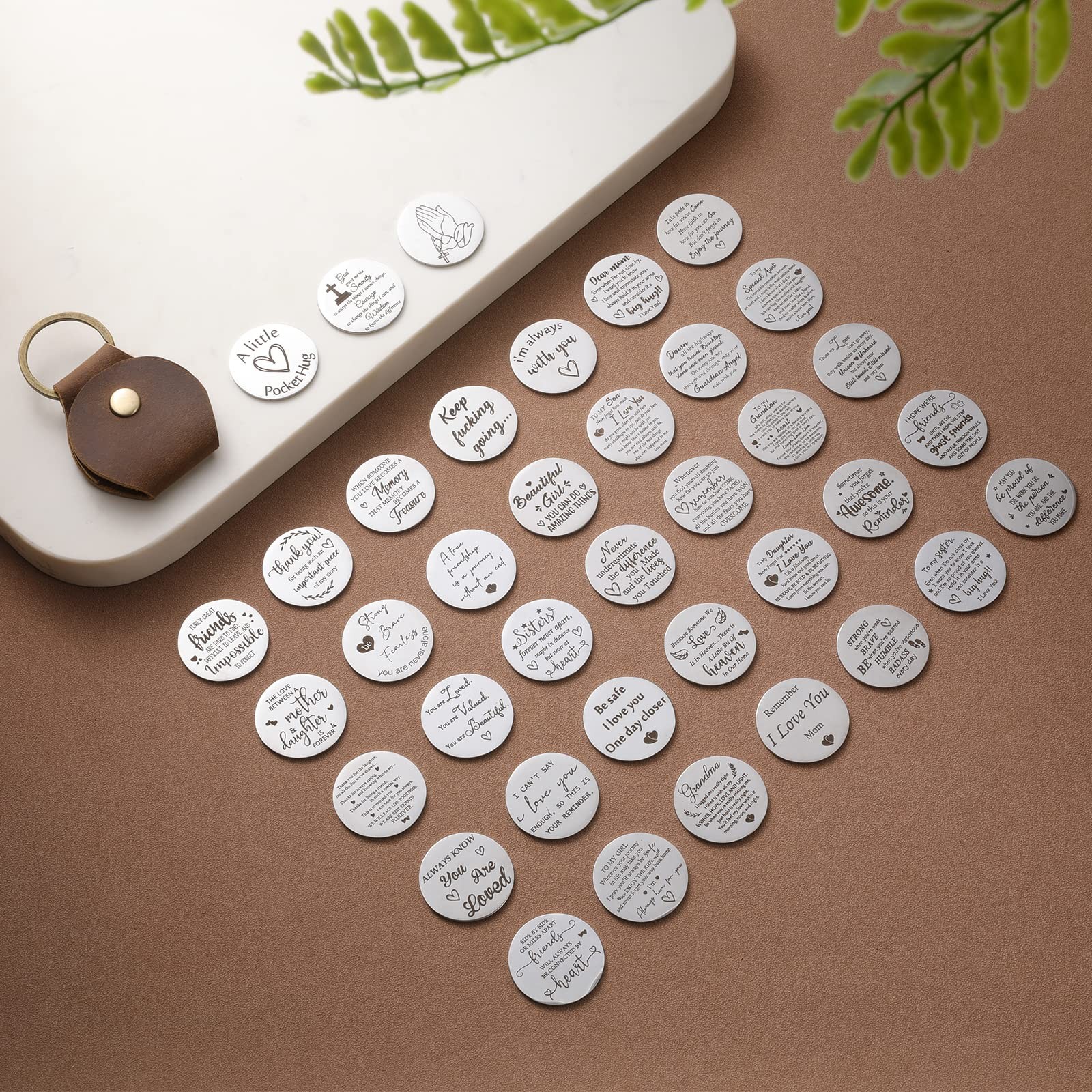 Pocket Hug Token Long Distance Relationship Keepsake, Double Sided Message En...
