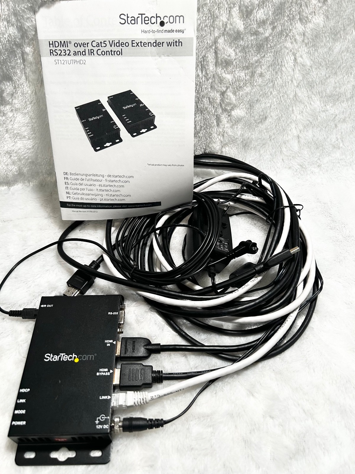 StarTech ST121UTPHD2 HDMI over Cat5 Video Extender W/RS232 & IR Control W/CABLES