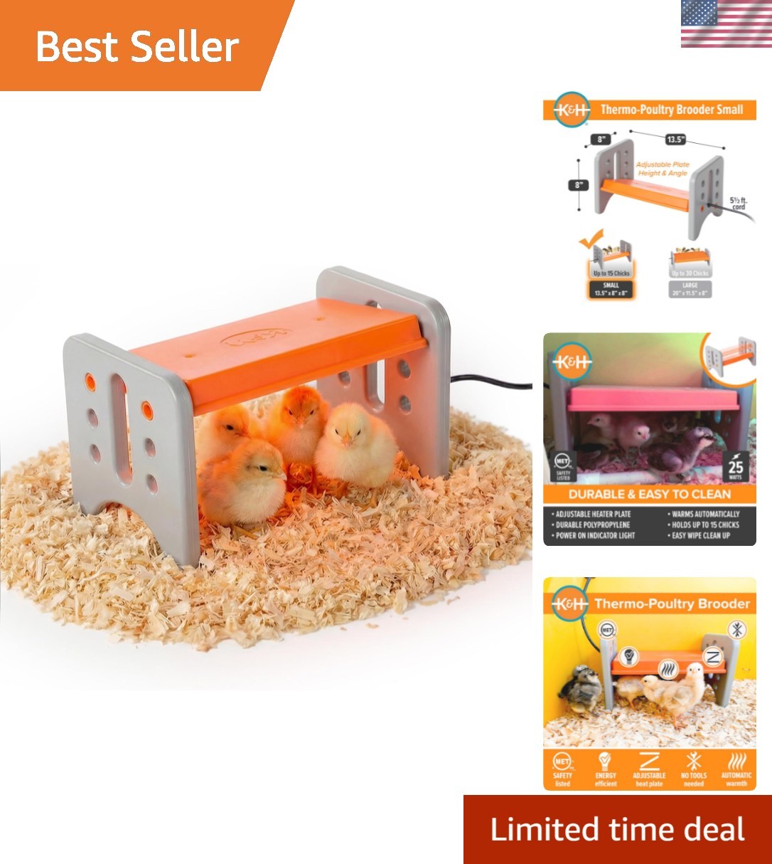 Chicken Brooder Heater for Chicks Ducklings, Adjustable Heating Plate for Bro...