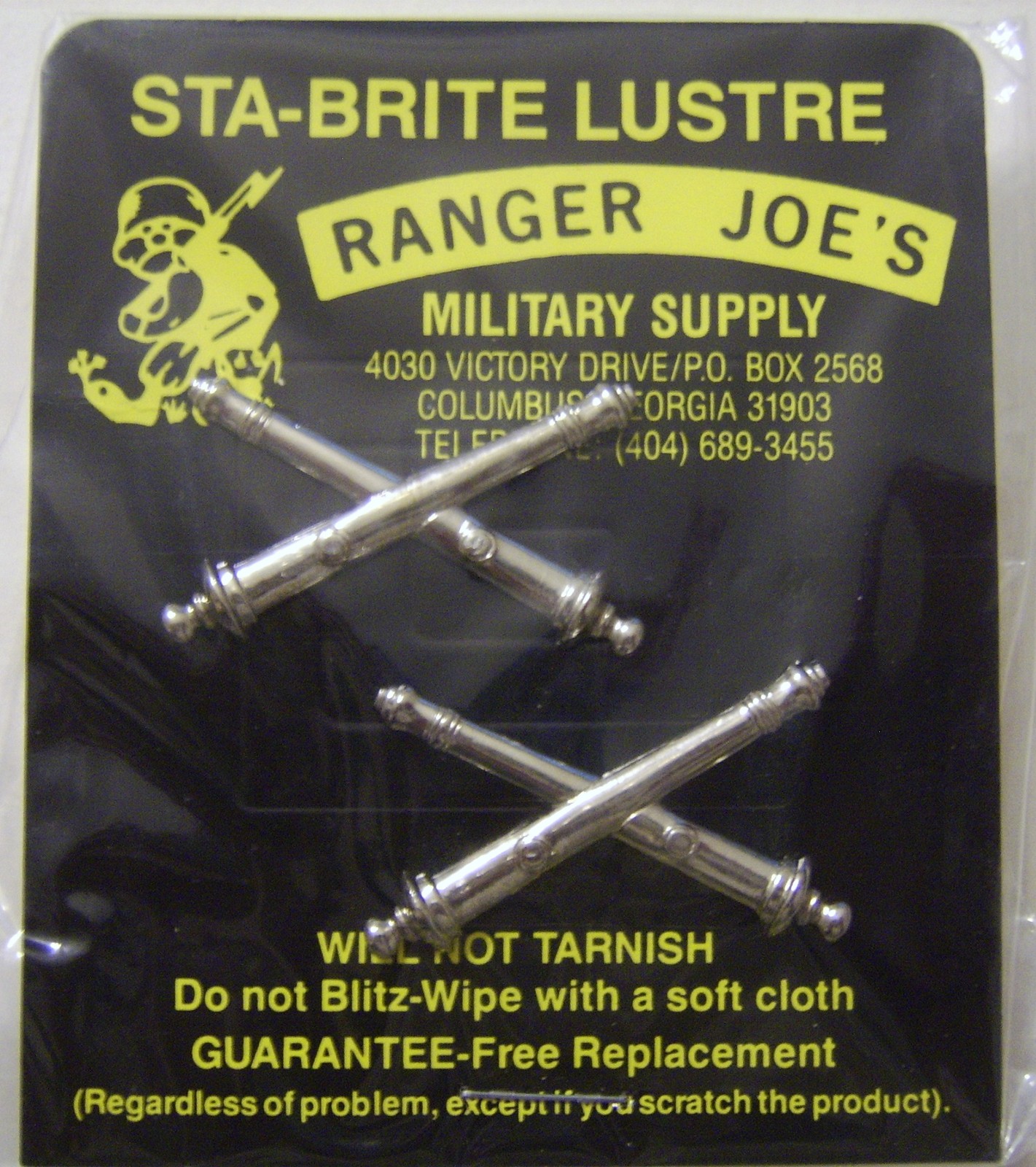 ARMY BOS FIELD ARTILLERY NIP (WHITE METAL MATERIAL) PAIR:K4