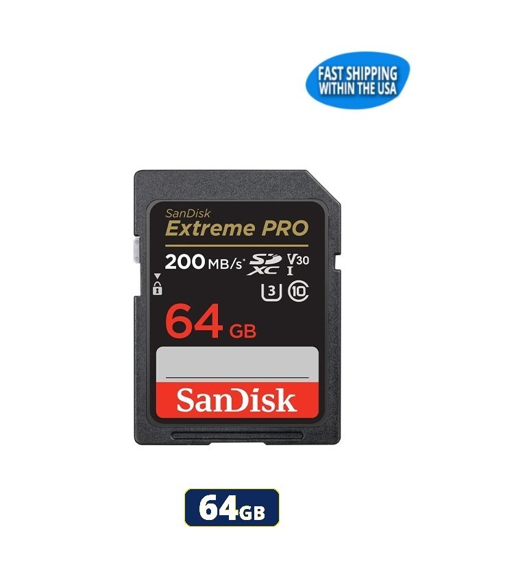 Sandisk 64GB SD Extreme Pro Memory Card Nikon D3500 / D850 / D7500 /D5600 /D3400