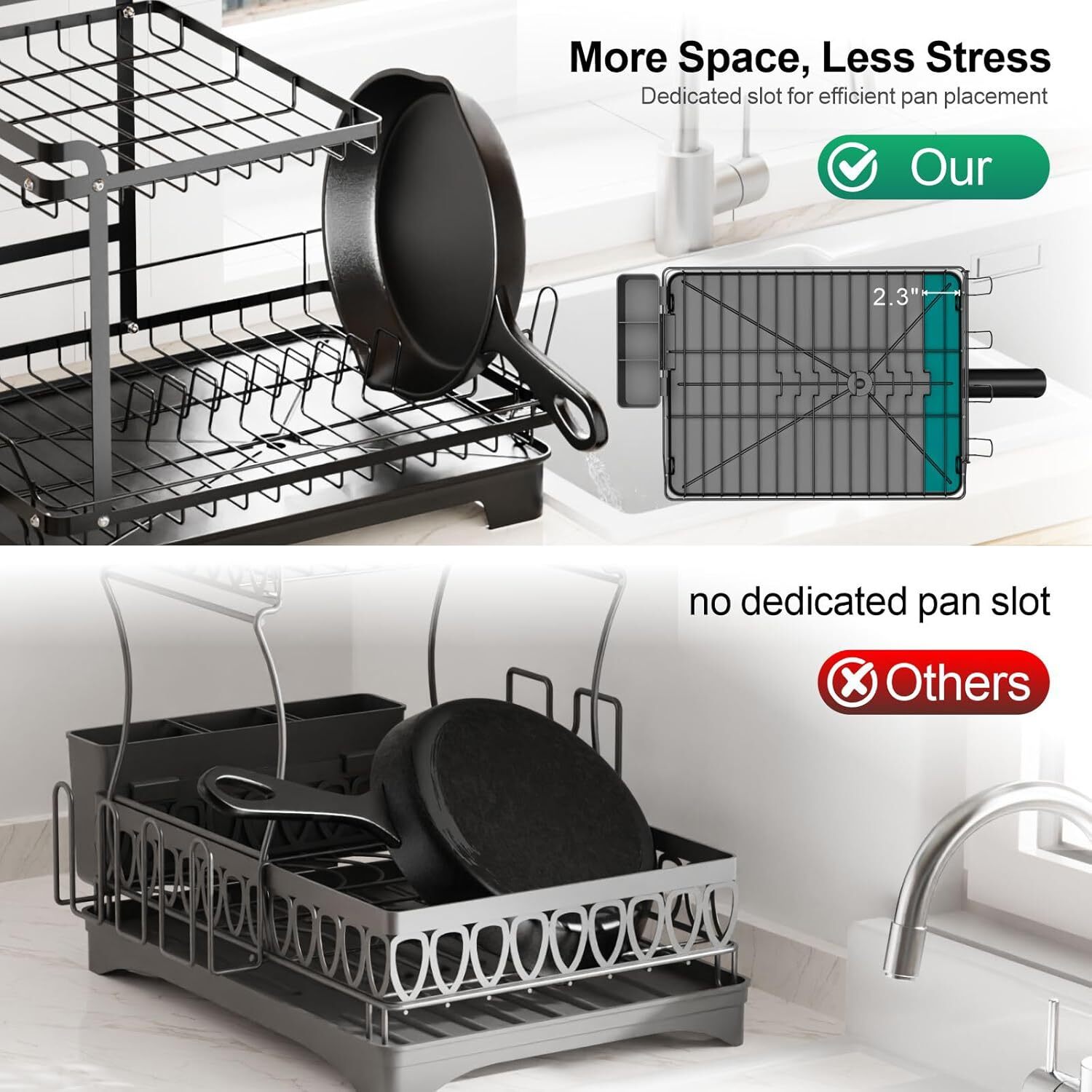 Escurridor de Platos Trastes Dos Niveles Con Daranje Para Cocina Escurreplatos