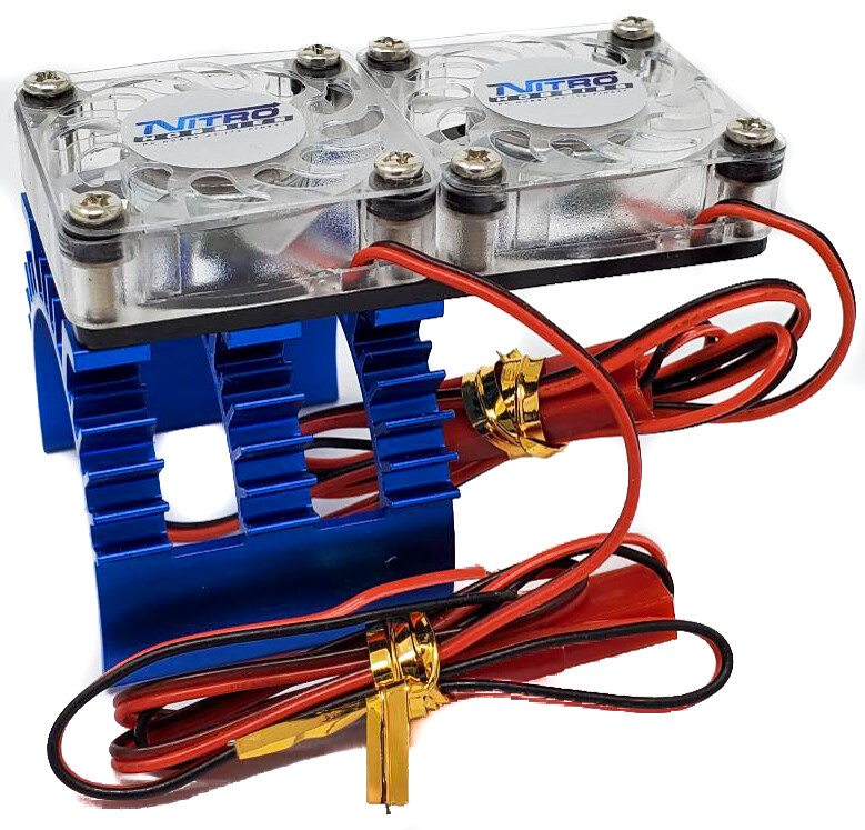 NEW Nitro Hobbies V2 Aluminum 540 / 550 Motor Heat Sink with Twin Cooling Fans