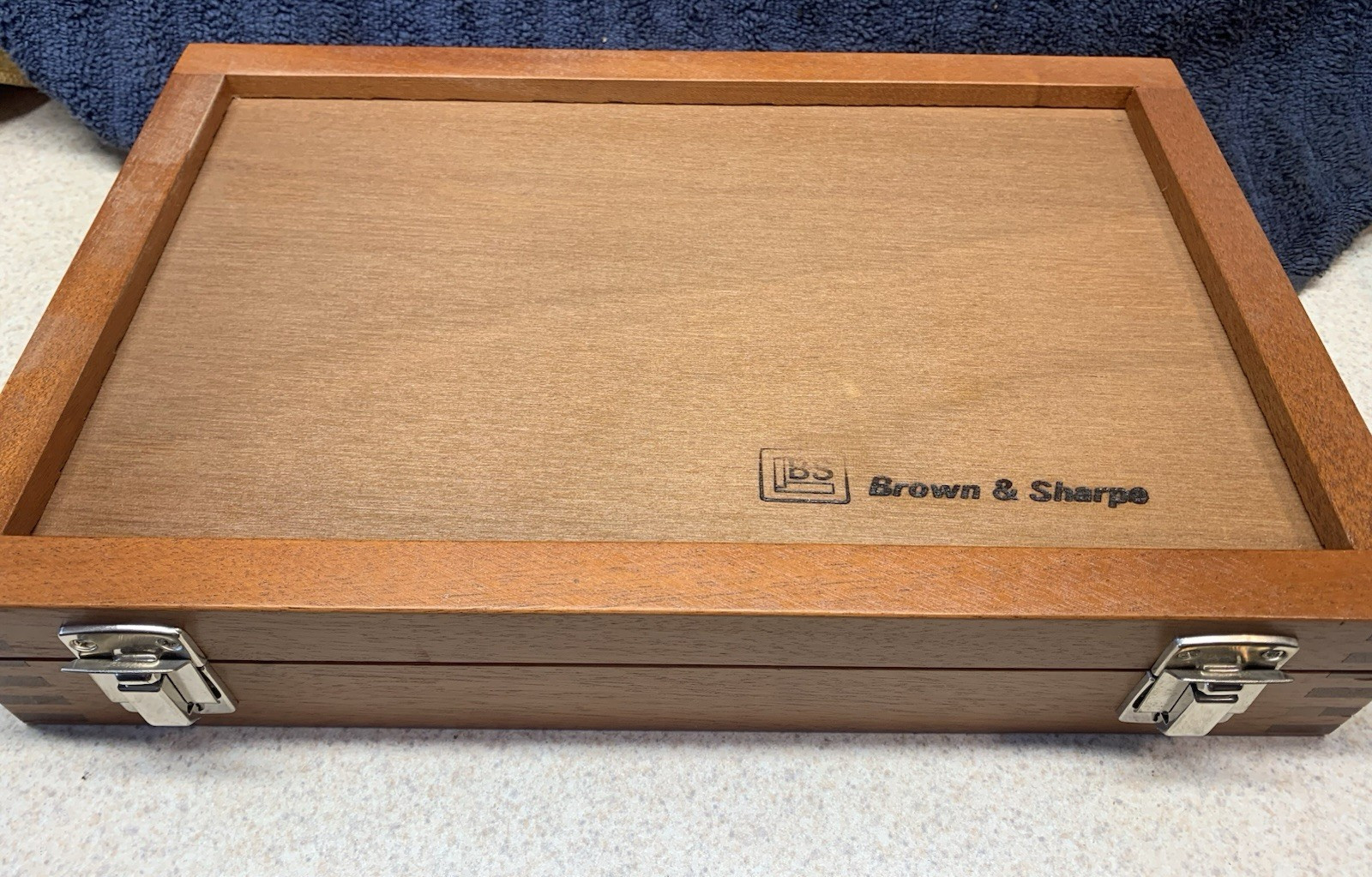Machinist Tool Brown & Sharpe Large New Wood Storage Case, Year 1976