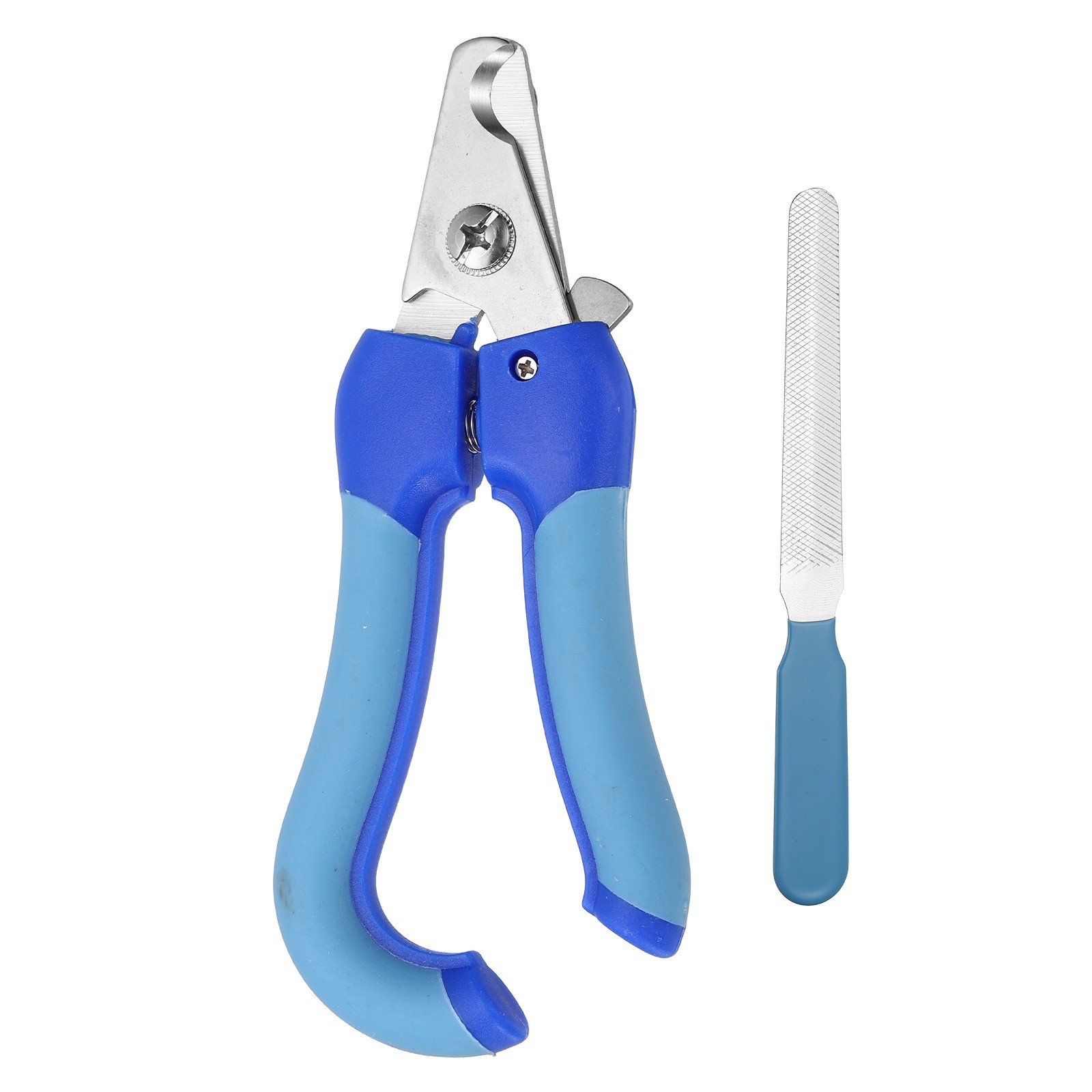 Pet Nail Clipper with Nail File, (Blue/Dark Blue, 1 Set)