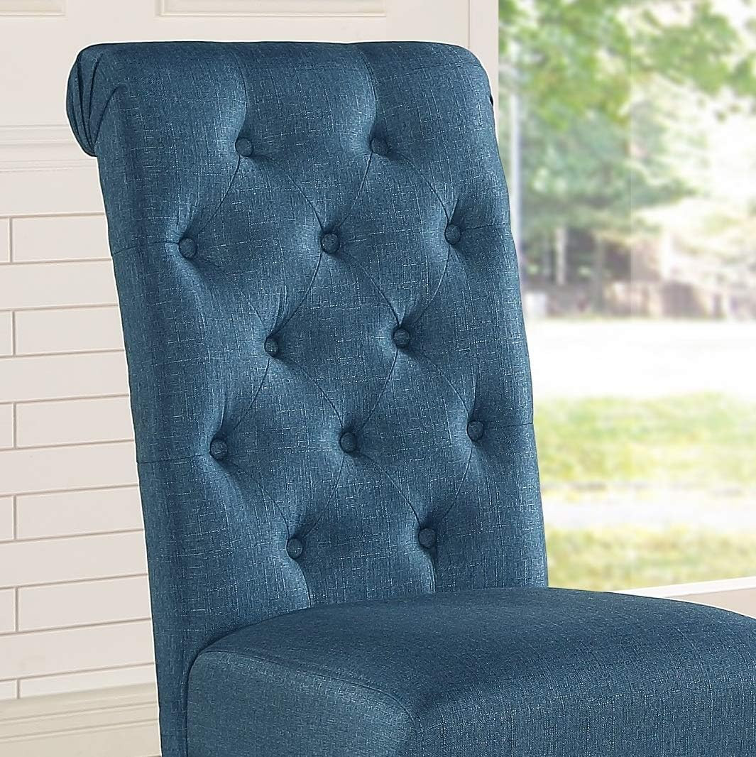 Leviton Wood Dining Set, Table with 6 Chairs, Blue