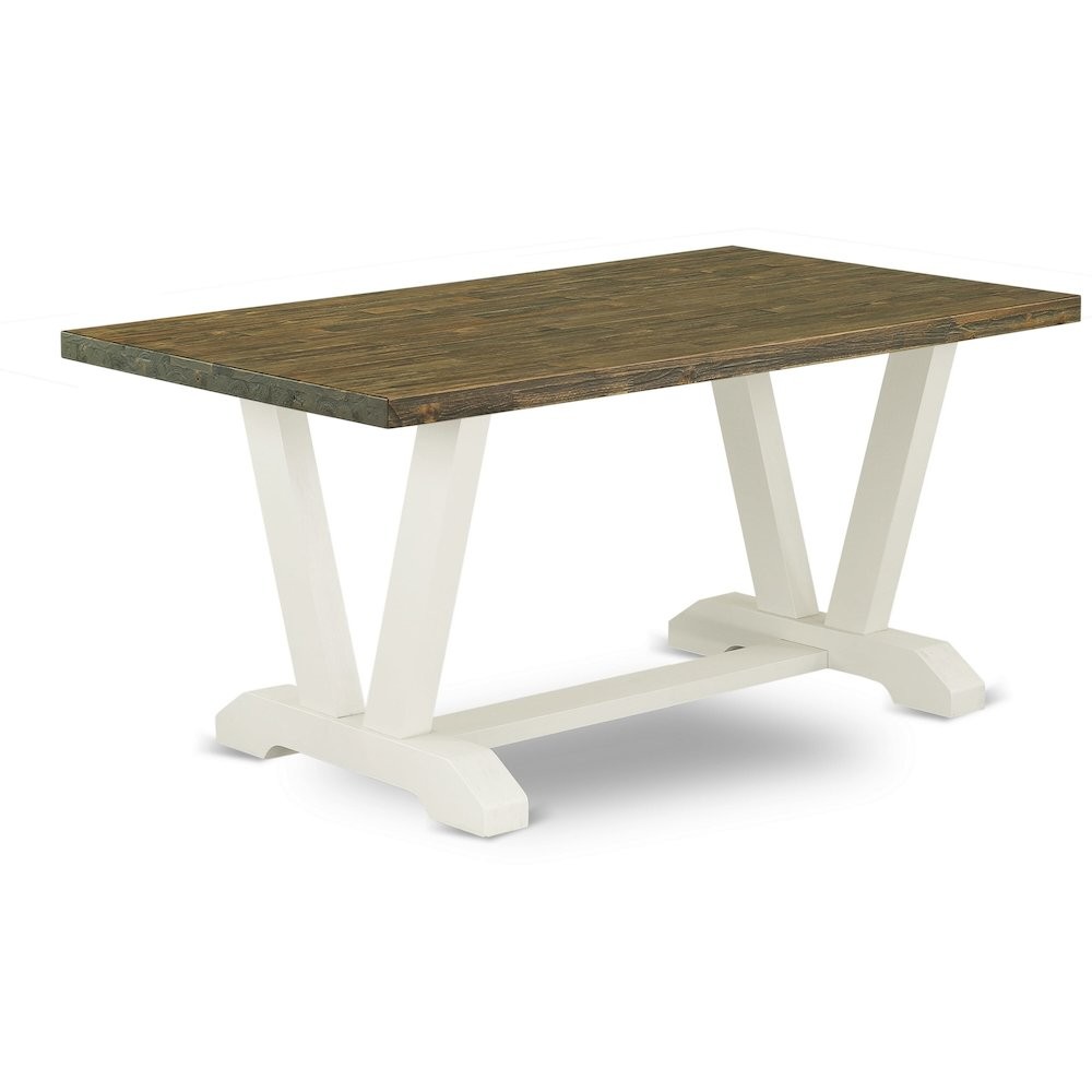 East West Furniture 1-Piece, Kitchen Table with Rectangular Distressed...