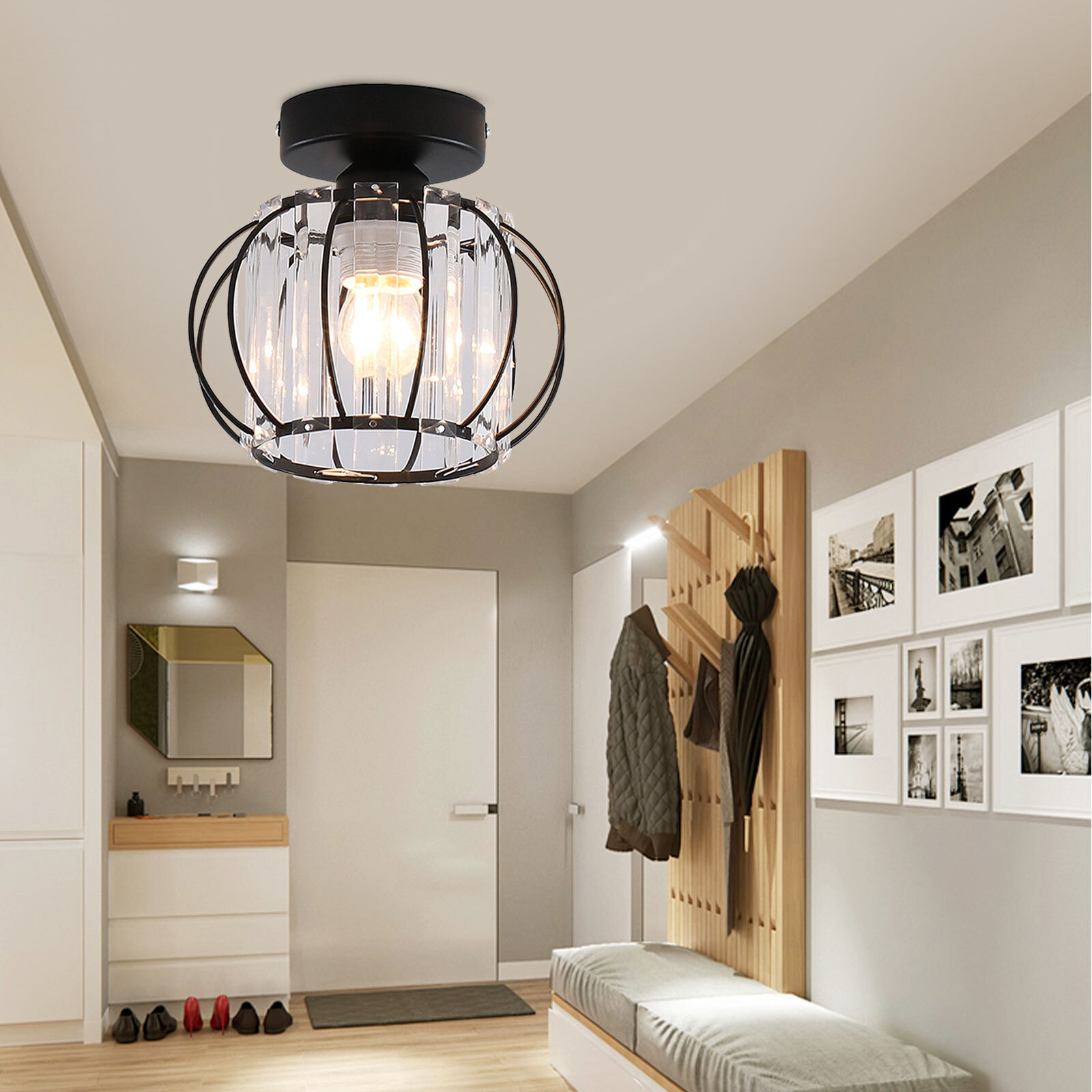 Recessed ceiling lamp, iron ceiling lamp, E27 socket, maximum power 20W