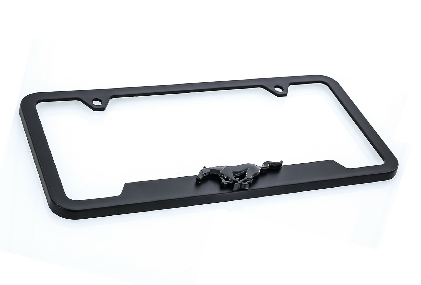 3D Mustang Emblem Black Plastic License Frame Holder