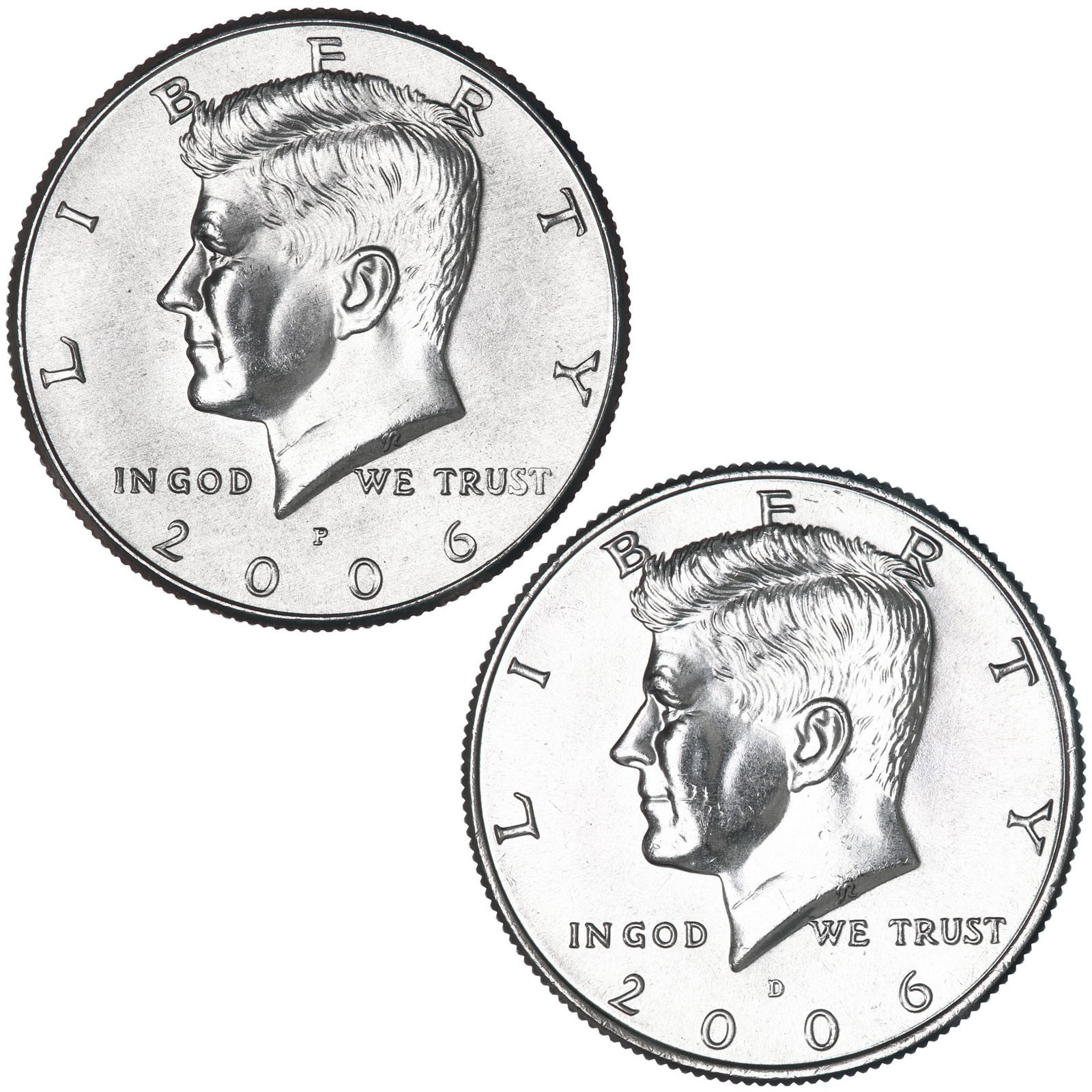 2006 P D Kennedy Half Dollar BU 2 Coin Year Set