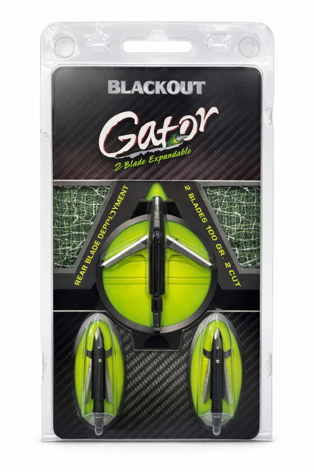 BlackOut Gator 2 Blade Expandable Broadheads 100 Grain Razor Sharp Archery