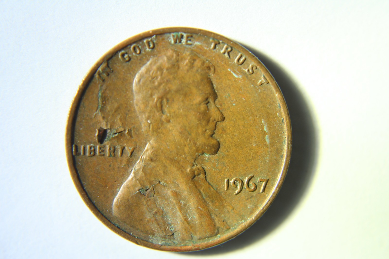 1967 Lincoln Memorial Cent LAMINATION ERROR
