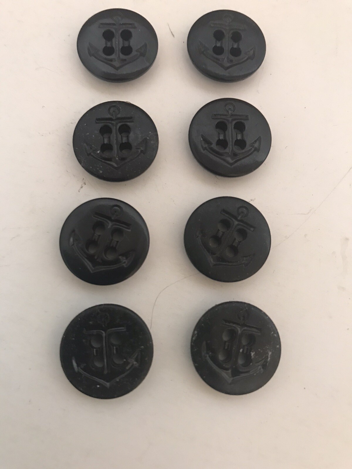 8 NAVY MIDDY CUFF BUTTONS W/ANCHORS