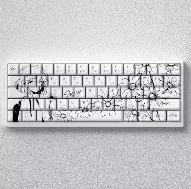 Anime Flower Keycap Set 60-68 percent keyboard size
