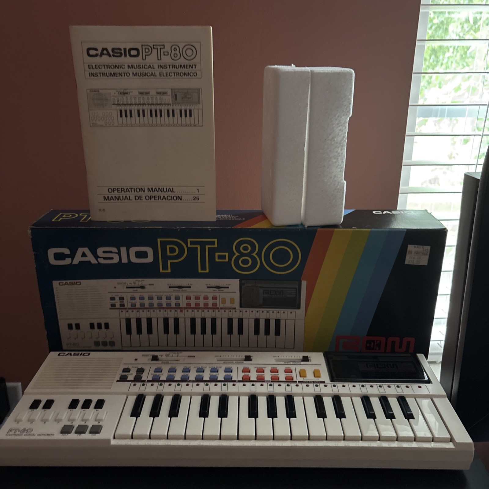 CASIO PT-80 Keyboard w/ RO-551 World Songs, Box & Manuals