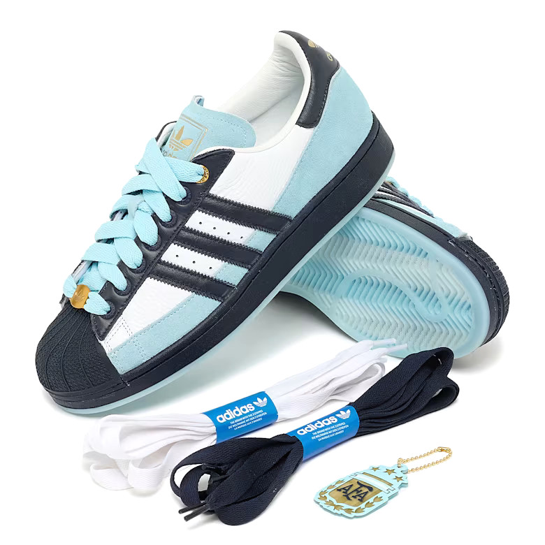 adidas Superstar Argentina Shoes Blue Retro Classic Sneakers Trainers Men Size