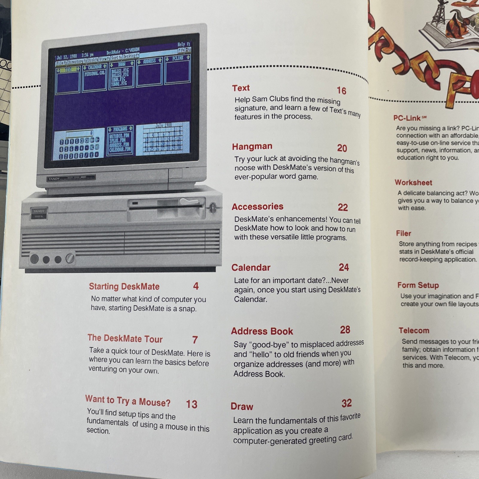 Tandy Deskmate Users Reference Manual 1988 Radio Shack Tandy Computer Manual