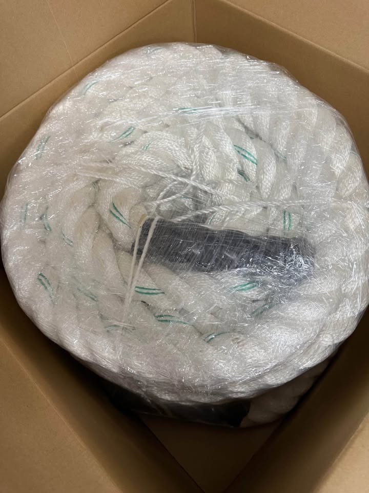 Battle Training Exercise Rope 2" X 100' Polydac Exercise Rope White