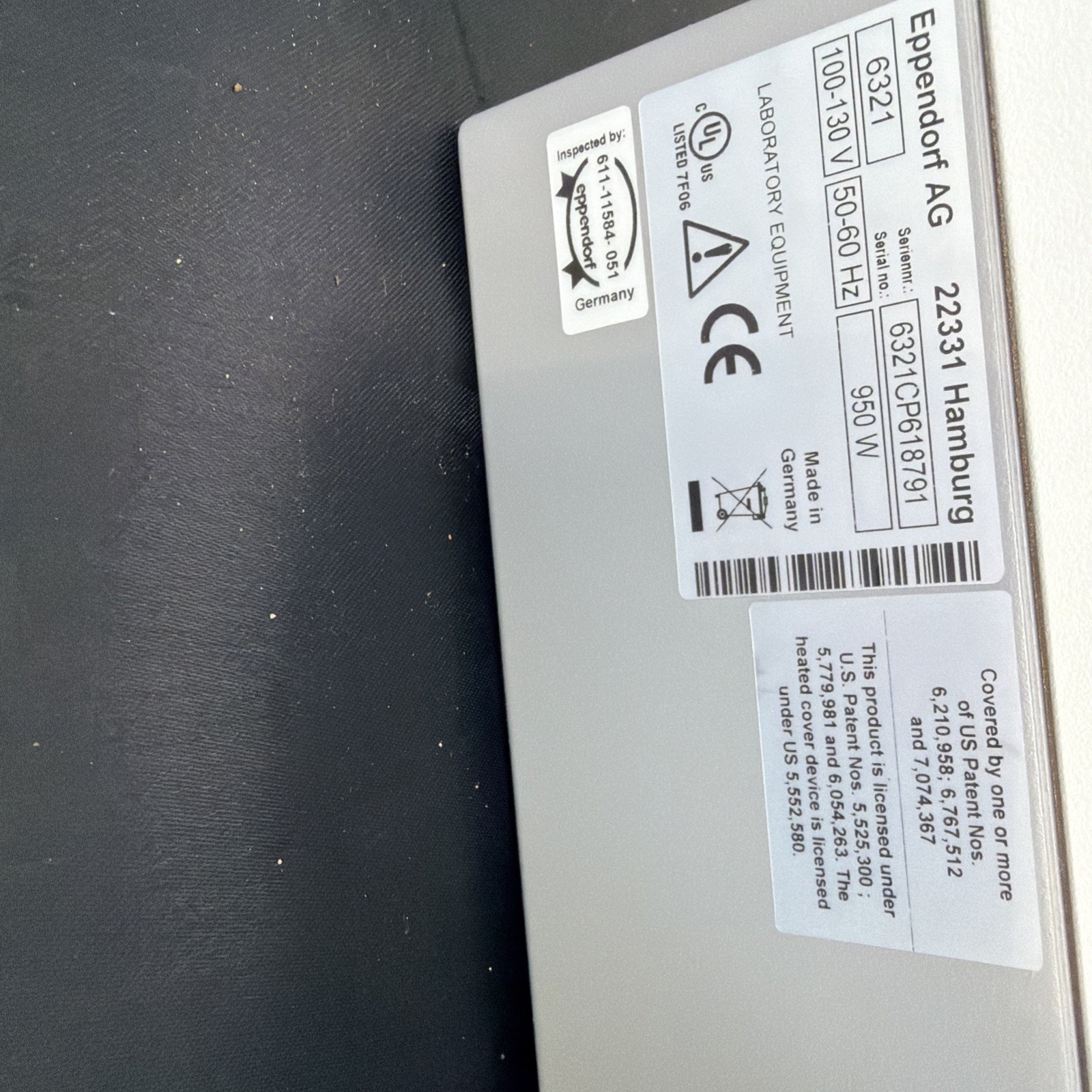 Eppendorf Vapo.Protect MasterCycler Pro Thermocycler 6321 & 6320 Control Panel