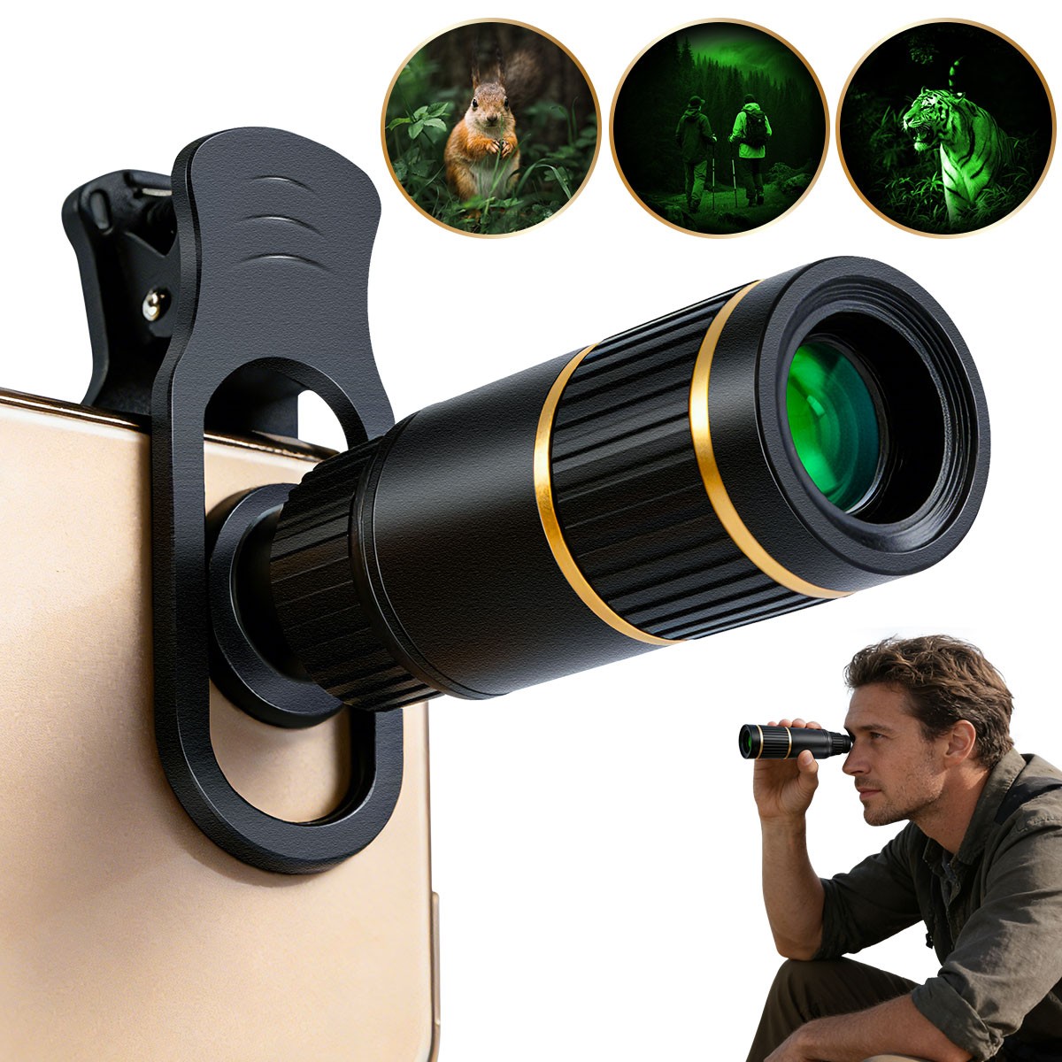 BAK4 HD 22x Clip on Optical Zoom Telescope Camera Lens FMC Lens for MobilePhone