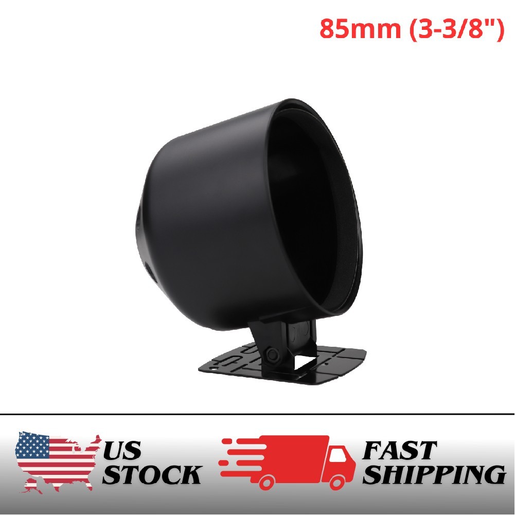 Universal 85mm 3-3/8" Black Single Gauge Pod Dash Mount Cup ABS Plastic