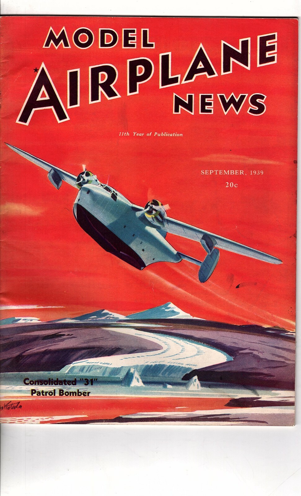 Model Airplane News September 1939, consolidated 31 patrol bomber (j1000