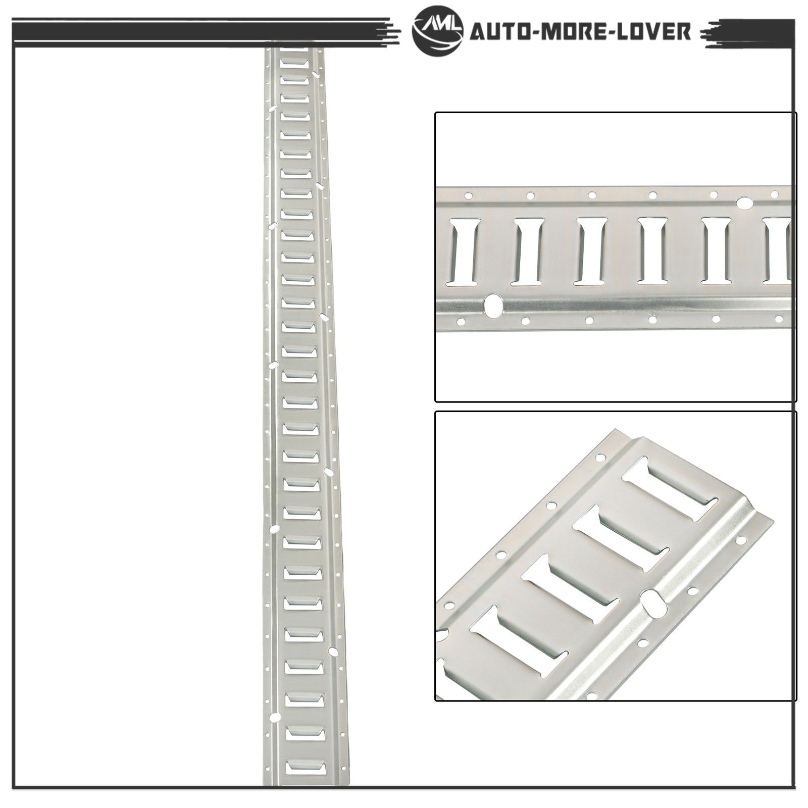 24PC E Track Tie-Down Rail Kit 5' E-Tracks Set Includes 8 Steel Rails & 8 O-Ring