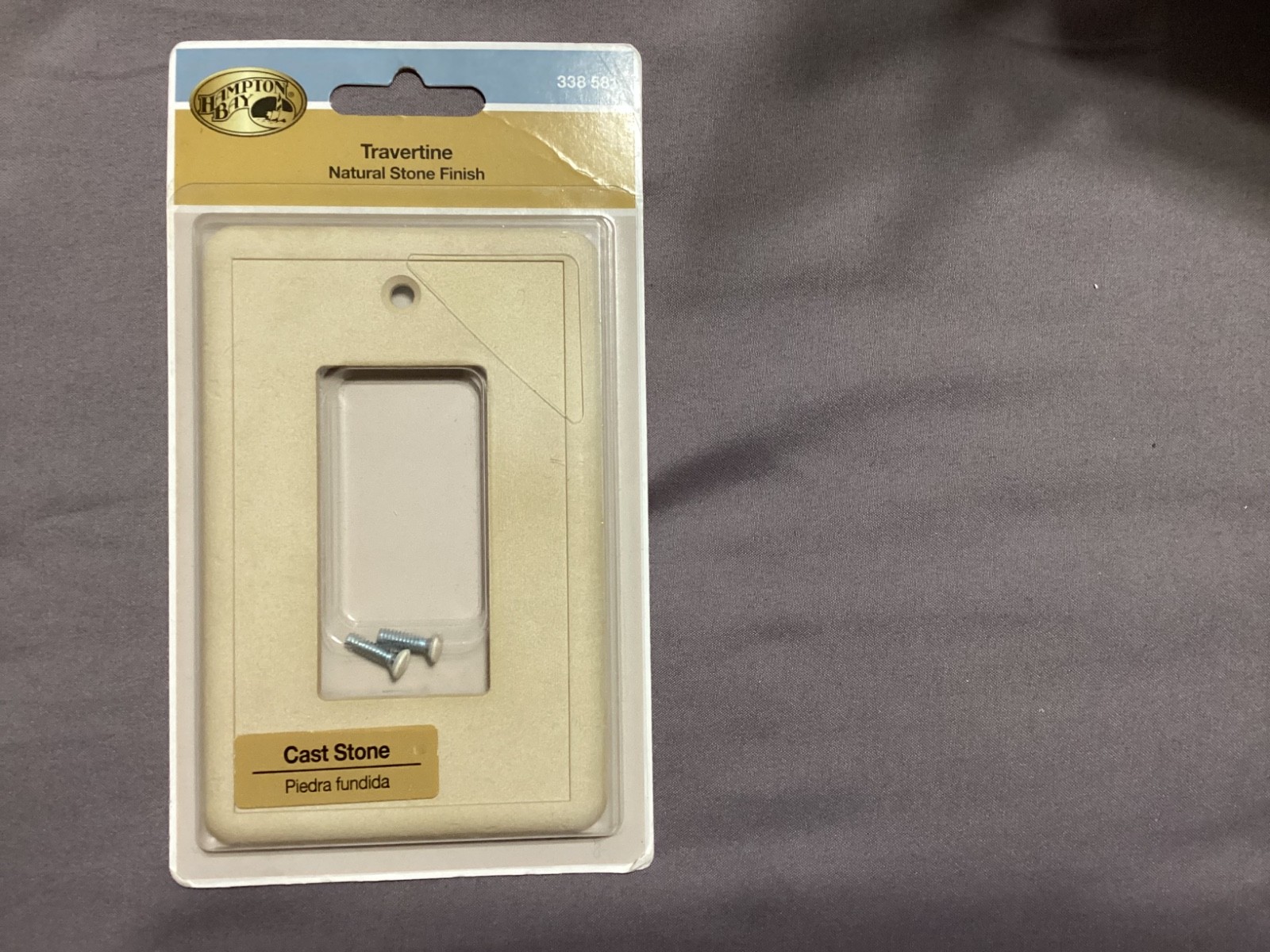 Hampton Bay Travertine Single Gang Light Switch Cover Wall Plate (338 581)