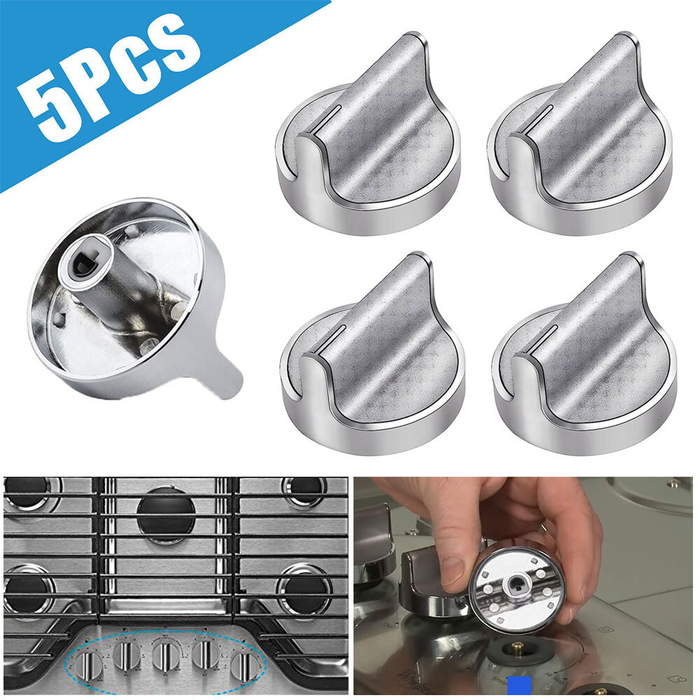 Metal Oven Control Knob Kit D-Shape Rod Replacement for Whirlpool W10594481