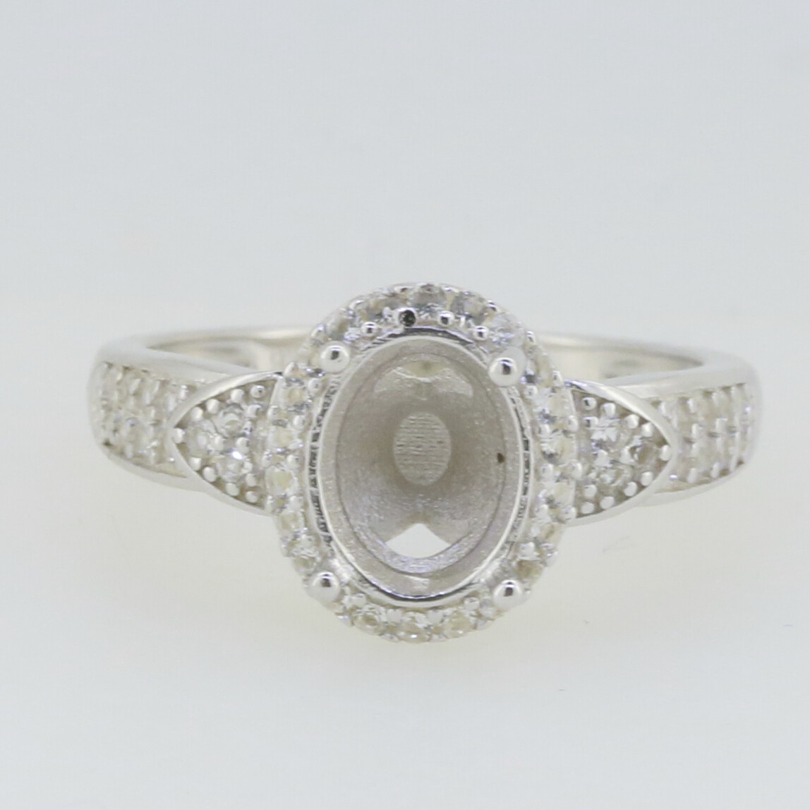 Sterling Silver Semi Mount Ring Setting Oval OV 9x7mm Engagement