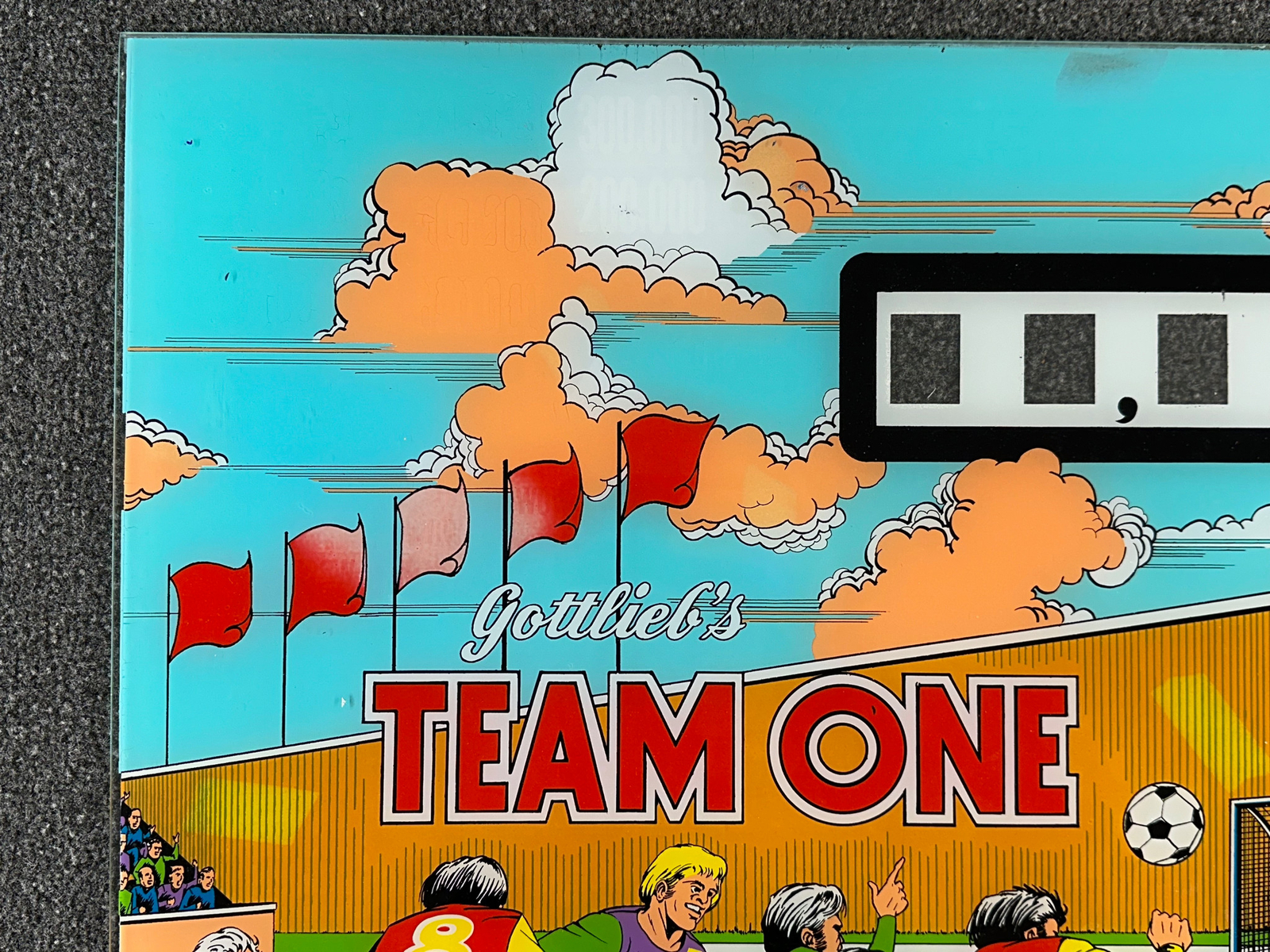 Gottlieb Team One Pinball Machine Game Backglass ORIGINAL
