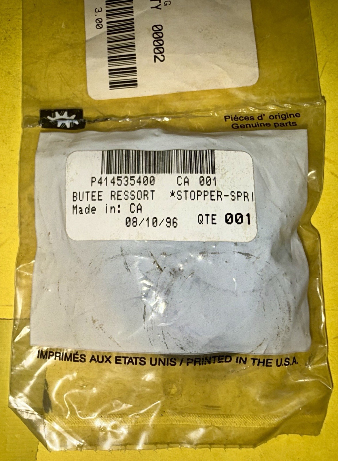 BRP OEM Discontinued SkiDoo spring stopper 414535400 new