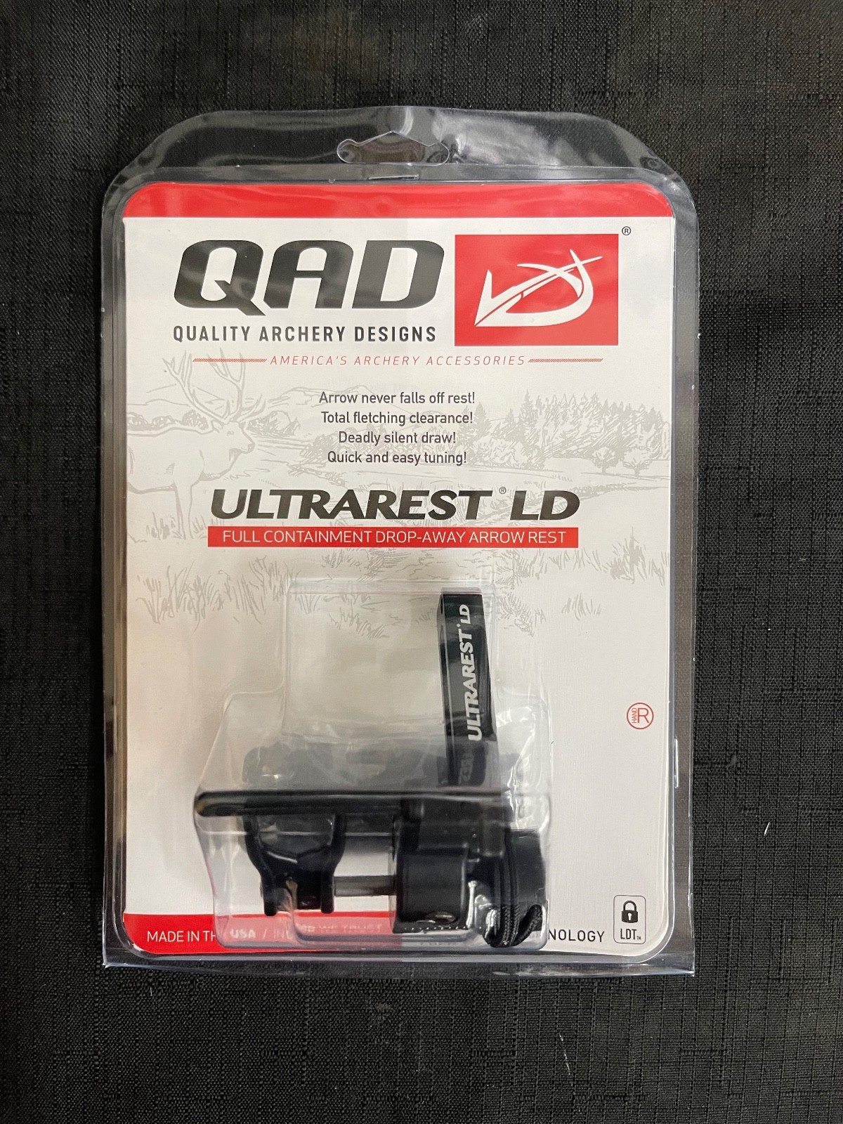 QAD UltraRest LD Fall Away Rest Right Hand Black BRAND NEW