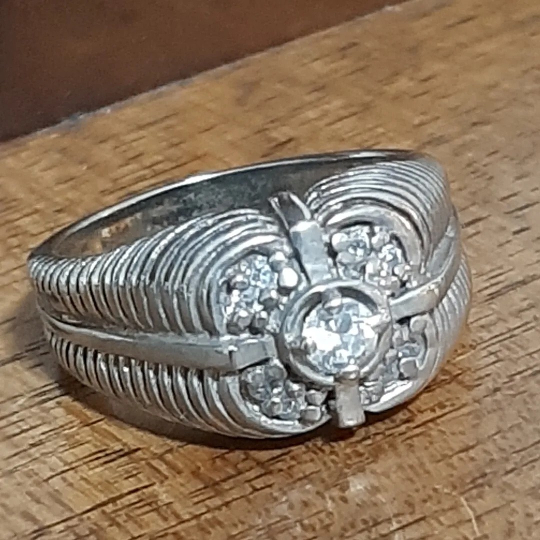MENS 925 SILVER RING Ring Man SOLITAIRE ZIRCON TAGl BRILLIANT $